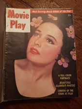 Lot of 14 Movie Play Magazines From The 1940's in excellent condition in holder picture