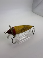 1920s Heddon 210 Antique Wood Surface Minnow Lure L Rig Red Head picture