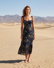 NWT Reformation Nikita Midi in Mademoiselle Navy Floral Tank Tie Straps Dress 2 picture