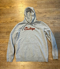 Nike Oklahoma State Cowboys Hoodie Men’s Large Gray Pullover NCAA OSU Swoosh picture