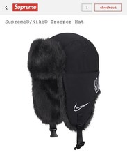 Supreme FW26 Nike Trooper Ushanka Faux Fur Nylon Hat Black SZ L/XL In Hand picture