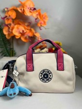NWT KIPLING Bina M Pink/ Navy Blue/ White Canvas Crossbody Bag picture