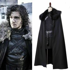 Night's Watch Jon Snow Black Outfit Cosplay Costume Halloween Carnival Suit picture