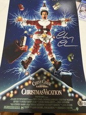 Autographed Chevy Chase 11x17 Christmas Vacation Mini Poster Beckett Signed Auto picture