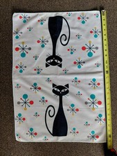2 (Two) Vintage Style Retro MCM Kitchy Atomic Black Cat 18 x 25