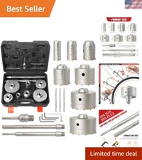 17PCS Concrete Hole Saw Kit with SDS Plus & Max Shank, Kit Size 30 40 50 65 8... picture