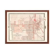 Old Map of Council Bluffs, IA 1875 - Vintage Council Bluffs picture
