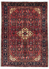 Vintage Hamedan Tribal Geometric Hand Knotted Wool Oriental 5x7 Area Rug Boho picture