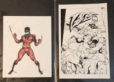 Grips Original Comic Art Unpublished Cover And Grips Original Sketch picture