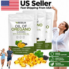 1-5Pack Resilia Oil of Oregano 6000mg with Black Seed Oil Softgels – 60 Capsules picture