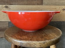 Vintage 1950s PYREX Red Cinderella 4-QT Mixing Bowl #444 picture