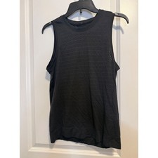 Lululemon Breeze Through Tank Top Women Black Excellent Perforated Activewear picture