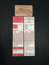 Vintage 1947 Illinois Central Railroad Sample Annual & Monthly Pass Ticket RARE picture