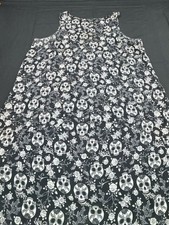 Torrid Skull Floral Tank Top Size 2 Black White Chiffon A-Line picture