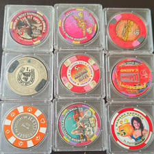 Vintage Nevada Casino Chip Lot Of 9 picture