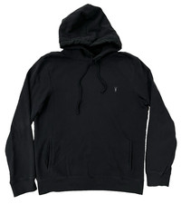 AllSaints Raven OTH Pullover Hoodie Sweatshirt Ramskull Logo Men’s Size L Black picture