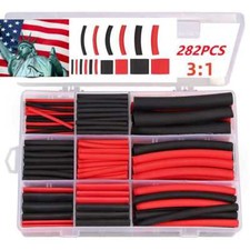 282PCS Black Red Heat Shrink Tubing 3:1 Marine Grade Waterproof Adhesive Lined picture