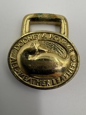 Vintage Dooney & Bourke All Weather Leather Brass Duck Fob Medallion picture