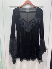 Killstar Kaira Maiden Witch Gothic Punk Alternative Lace Velvet Dress Large picture