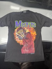 Vintage Misfits Band Shirt Mens L Mars Attack 1998 Punk signed 3/9/1998- dry ROT picture