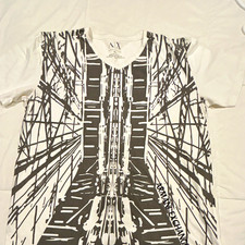 A|X Armani Exchange Men's V-Neck Graphic T-Shirt White Black Size XL Urban Art picture