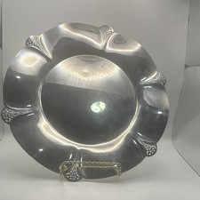 Vintage WM Rogers 421 Silverplate Serving Bowl Scalloped Floral 10.5” picture