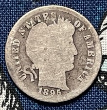 1895 S Barber Dime 90% Silver Circulated Rare Semi Key  picture