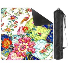Tobacco Leaf Bam Bird Floral Watercolor Mahjong Mat picture