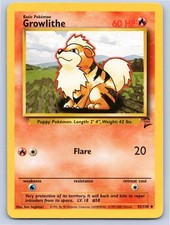 2000 POKEMON BASE SET 2 GROWLITHE 42/130 UC NM A97003 FREE S&H picture