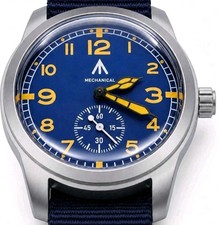 Mechanical Dirty Dozen Military watch Blasted Stainless steel blue 39mm picture