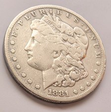 Early - 1881-S Morgan Silver Dollar - 90% US Coin Hard Date M02 picture