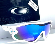 NEW Oakley JAWBREAKER White w POLARIZED Galaxy Blue Mirror Lens Sunglass 9290 picture