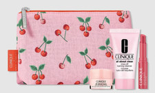 Clinique 4 Pc Set All About Eyes, All About Clean Cleanser, Pink Honey SEALED picture