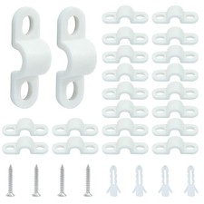 24 Sets Wire Shelf Loop Clips, White, D:8.5mm picture