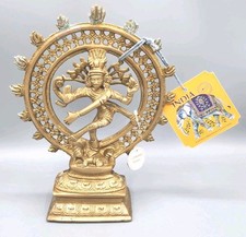 GENUINE BRASS INDIA Dancing Lord Shiva Nataraja Statue Temple Decoration BM40 Ne picture