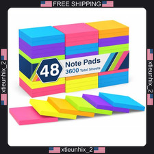 Sticky Notes 3x3 Inch 48 Pads Bright Colors Office School Supplies picture