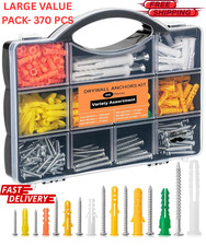 370PCS Drywall Anchors & Screws Kit Wall Anchor Assortment Set 6Sizes Storage US picture