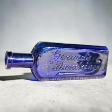 RARE Antique Gerard's Dandrine COBALT Bottle picture