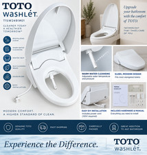 TOTO WASHLET T1SW2491#01 Elongated Bidet Toilet Seat Heated Cotton White picture