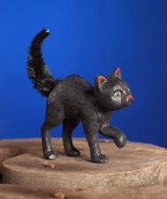 Bethany Lowe Scaredy Black Cat Halloween Figure Chenille Tail TD6035 picture