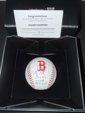 MANNY RAMIREZ Boston Red Sox Signed Team ClrLaces Baseball w/Inscriptions 6/10 picture