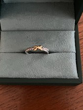 David Yurman Petite X Sterling Silver Ring with 18kt yellow gold size 6.5 picture