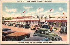 c1940s SHAFER LAKE, Indiana Linen Postcard 