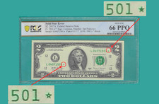 2017A Star $2 Two Dollar PCGS Graded Gem 66PPQ SOLID/FILLED STAR Error Note RARE picture