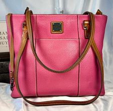 Dooney & Bourke Cynthia Large Tote Hot Pink Pebbled Leather Shoulder Bag picture