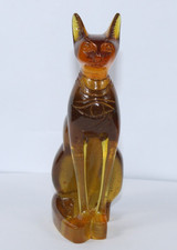 RARE ANCIENT EGYPTIAN ANTIQUE Bastet  Cat Bast Statue Amber Stone Egypt History picture