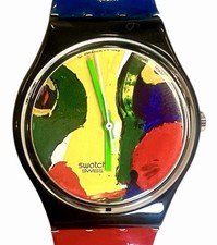 Vintage Swatch Temps Zero GB166 1995 Bengt Lindstrom Artist 34mm Swiss Quartz picture