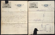 2 1921 IOOF / Oddfellows Gillette, WY Letterheads w/ Real Photo picture