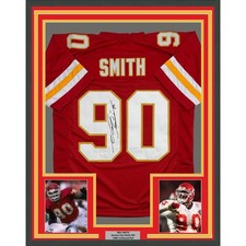 Framed Autographed/Signed Neil Smith 35x39 Kansas City Red Jersey JSA COA picture
