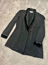 Vintage St. John Evening Blazer Black Velvet Beaded Double-Breasted Size 10 picture